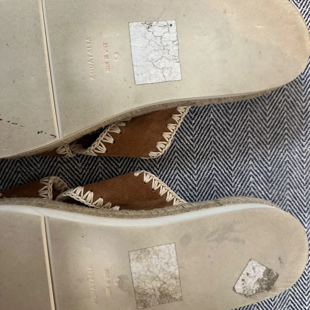 Aquatalia Suede Stitched Platform Espadrilles